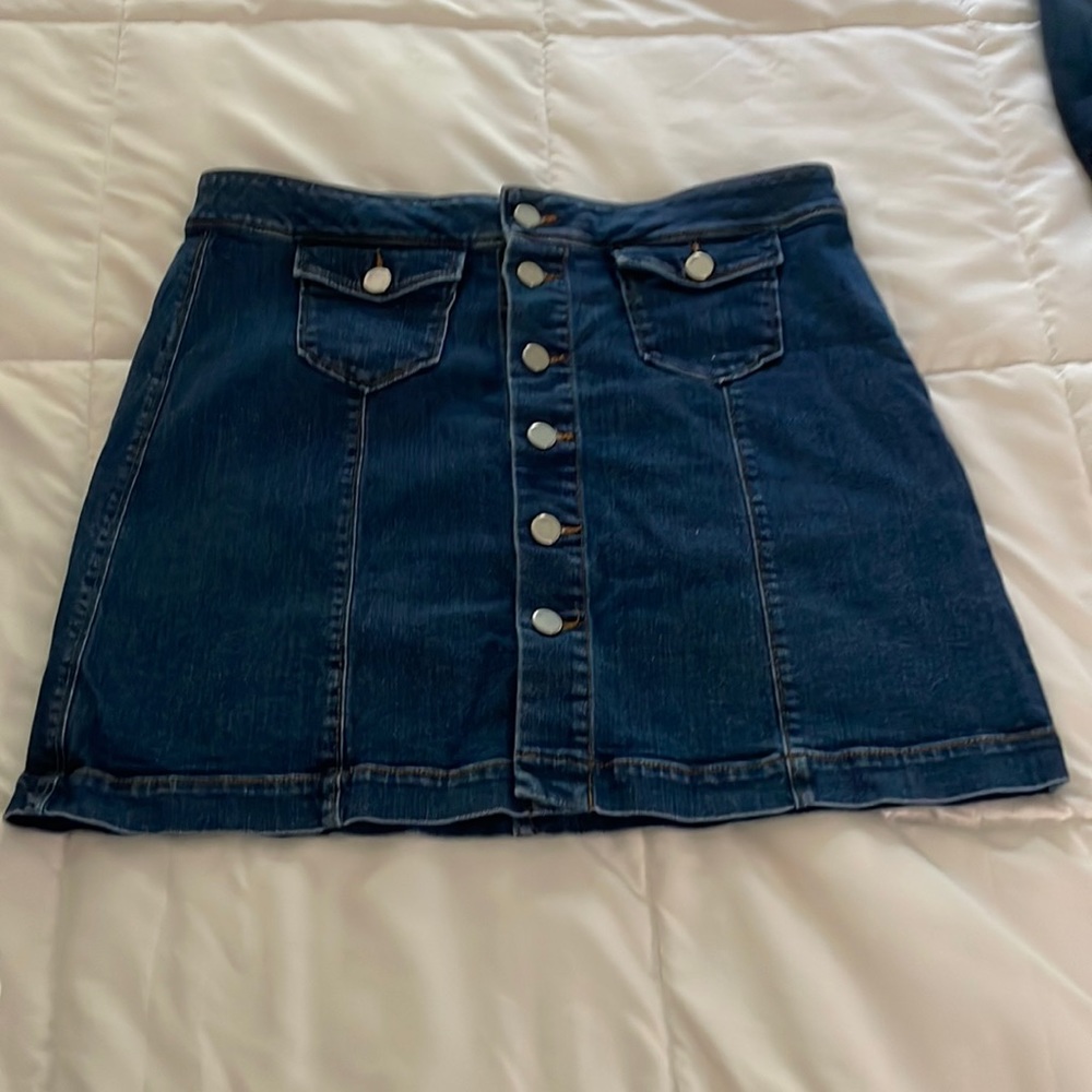 Loft denim mini skirt